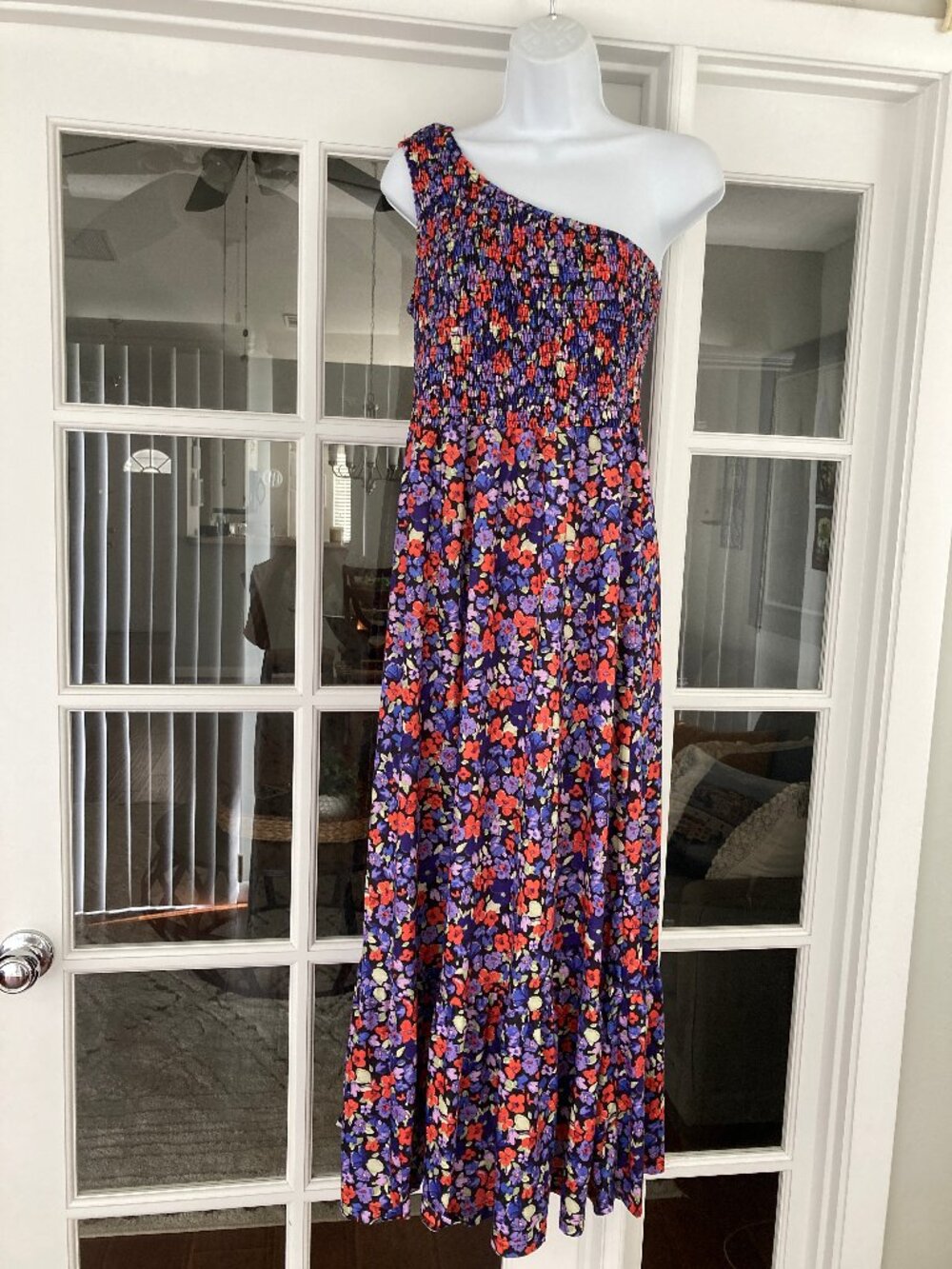 Camdoria Floral One Shoulder Maxi Dress Medium